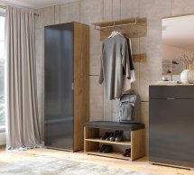 Модульная прихожая Миромарк Луна Дуб крафт / Мат лава