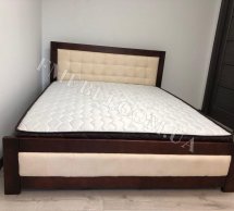 Кровать двуспальная деревянная Явито Енигма с подьемным механизмом и нишей для белья Массив Ольха / Ясень / Дуб 