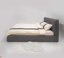 Мягкая кровать двуспальная Шик Галичина Макар с подъемным механизмом и нишей для белья