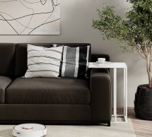 Придиванный стол-трансформер Fiji Double Белый бриллиант/Белый