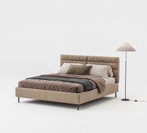 Ліжко м'яке двоспальне Woodsoft Narni / Нарні з підйомним механізмом та нішею для білизни