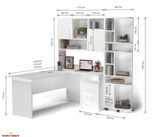 Стіл кутовий з надбудовою та еркером