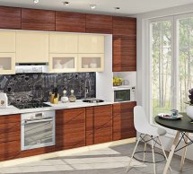 Кухня Хай-тек с текстурой комплект 3,5 х 0,6 м