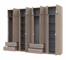 Шкаф для одежды Дорос Лукас дуб сонома 8 дверный 320 см