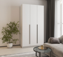 Шафа Mebelstar Оскар трьохдверна з шухлядами Білий сніг 120 см