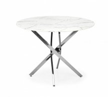 Стол RAYMOND 3 белый мрамор-серебро