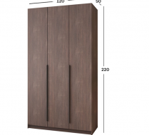 Шафа Mebelstar Оскар трьохдверна з шухлядами Дуб рістрето 120 см