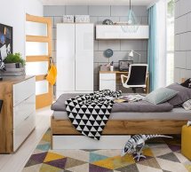 Модульная детская Zele/Зеле BRW Poland Дуб Вотан / Белый глянец