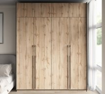 Шафа Морелі R-0020 Рамо 4 дверна дуб аппалачі зі штангою та полицями 197см