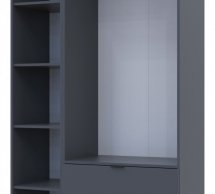 Шкаф Дорос Гелар графит с Этажеркой 2-х дверной 115,7 см