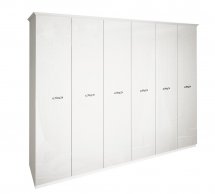 Шкаф 6дв без зеркал Миромарк Прованс 6 дверный белый 282 см