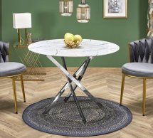 Стол RAYMOND 3 белый мрамор-серебро