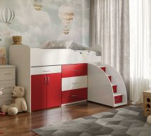 Ліжко кімната зі столом №5 Viorina Deko Корпус білий