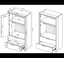 Шафа Міромарк 2дв 2шх без дзеркал Асті 2 дверна дуб 95 см