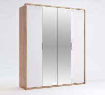Шкаф 4дв с зеркалом Миромарк Асти 4 дверный дуб крафт 185 см