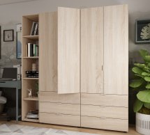 Шкаф Дорос Гелар дуб сонома с Этажеркой 4-х дверный 193,2 см