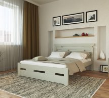 Ліжко дерев'яне Лев Зевс Масив бук Білий