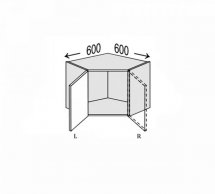 Секція верхня ліва КутВ 45° 600х600/450 1дв Міленіум