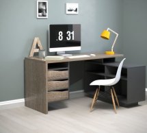 Комп'ютерний стіл Connect 3 Інтарсіо Правий/Лівий Дуб Сонома Трюфель/Антрацит 159 см