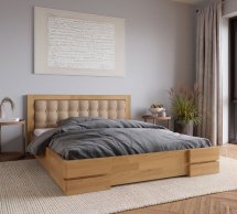 Кровать двуспальная деревянная ArborDrev массив Сосна / Бук Регина