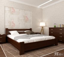 Ліжко двоспальне дерев'яне Явіто Селіна Масив Вільха / Ясен / Дуб 