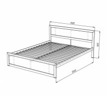 Кровать LOFT 160×200 Дуб Сонома / Чёрный мат MebliRoMax