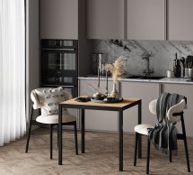 Обеденный стол Brevity Loft mini Дуб крафт золотой/Чёрный металл