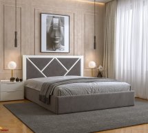 Кровать деревянная с мягкой вставкой DrevKO Стиль 2