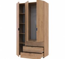 Шафа для одягу Дорос Гелар дуб крафт золотий 3 дверна 116,2 см