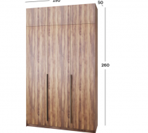 Шкаф Mebelstar Оскар трехдверный с антресолью и ящиками Дуб янтарный 150 см