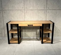 Стіл компютерний LOFT 2-х тумбовий Дуб Сонома / Чорний мат MebliRoMax