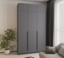 Шкаф Mebelstar Оскар трехдверный с антресолью Антрацит 150 см