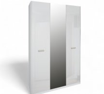 Шкаф 3Д с зеркалом Миромарк Белла 3 дверный белый 138 см