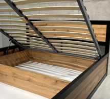 Кровать LOFT с подъёмным механизмом Дуб Сонома / Чёрный мат MebliRoMax