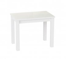 Стол-трансформер Dinner Glass Белый бриллиант/Белые ноги/Белое стекло