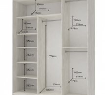 Шкаф-купе Дорос Сити Лайт белое дерево 3 дверный 180 см