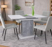 Стол обеденный Stoun / Стоун Интарсио Белая Аляска / Индастриал Раскладной 100/135 см