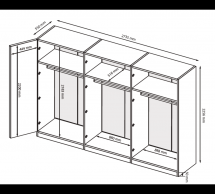 Шкаф 6дв Миромарк Империя 6 дверный белый 272 см