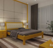 Кровать двуспальная деревянная Явито Ліон с подьемным механизмом и нишей для белья Массив Ольха / Ясень / Дуб 