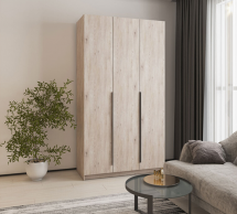 Шкаф Mebelstar Оскар трехдверный с ящиками Аляска серый 120 см