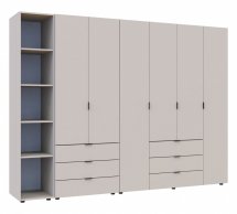 Шкаф Дорос Гелар кашемир с Этажеркой 6 дверной 270,7 см