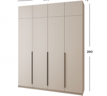 Шкаф Mebelstar Оскар четырехдверный с антресолью и ящиками Кашемир 200 см
