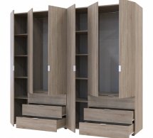 Шкаф Дорос Гелар дуб сонома 6 дверной 232,5 см