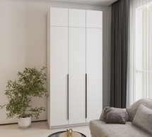 Шафа Mebelstar Оскар трьохдверна з антресоллю та шухлядами Білий сніг 120 см