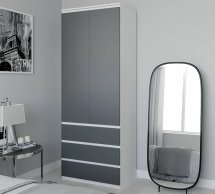 Шафа Морелі Т211 2 дверна білий з трубою 80 см