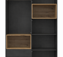 Шафа Дорос Дейл двохдверна з нішею Антрацит/Дуб Евок 116 см