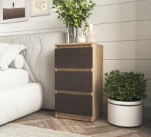 Тумба приліжкова сонома/венге темний Т216