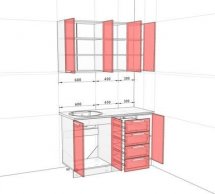 Кухонний комплект Фарбований високий глянець 1,3 м