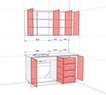 Кухонний комплект Фарбований високий глянець 1,5 м
