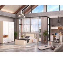 Модульная детская Lira/Лира Киевский Стандарт Ваниль/Белый глянец